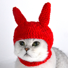 宠物猫咪卡通耳朵小帽子女秋冬可爱款小奶猫针织毛线头饰宠物用品（数据测试）