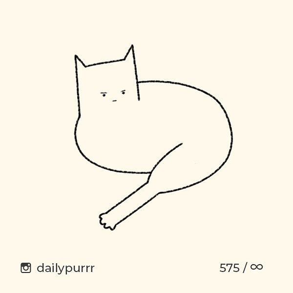 简笔画猫咪——「dailypurrr」
